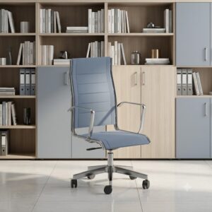 Poltrona direzionale con schienale alto Leather
