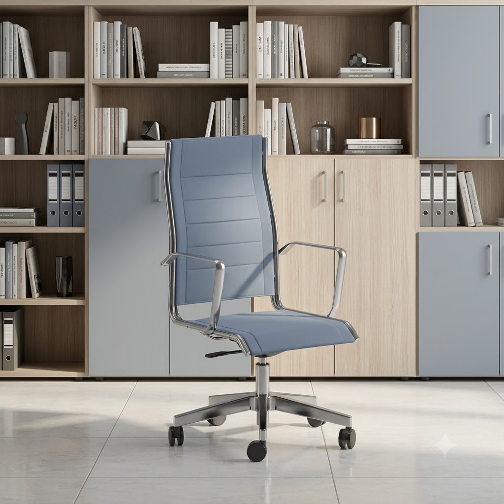 Poltrona direzionale con schienale alto Leather